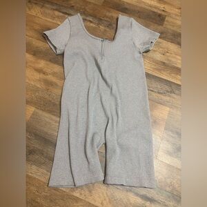 Fct Basics Ribbed Knit Romper – XL – Soft Taupe